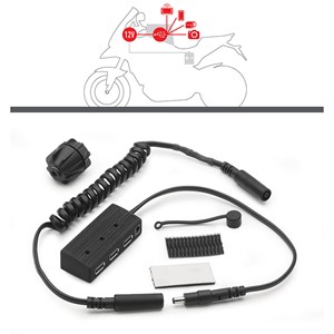 Strømtilkobling for USB med gjennomføring for tankveske