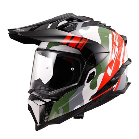 LS2 MX701 Explorer Camox Gloss Hvit/Rød Camo-M