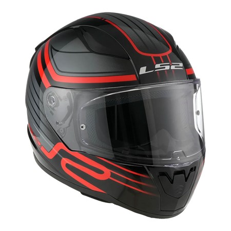 LS2 MC-Heljelm FF353 Rapid II Circuit Svart/Rød