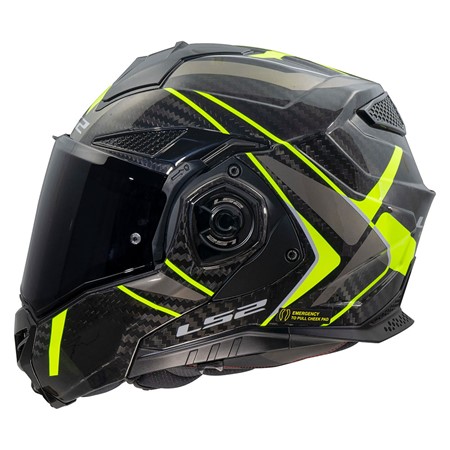 LS2 Åpningshjelm FF901 Advant X Carbon Future Svart/Gul