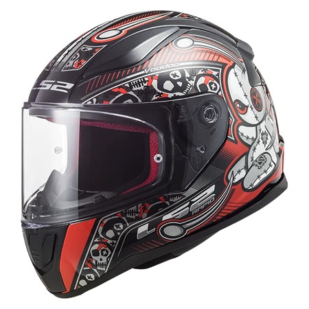 LS2 MC-Helhjelm FF353 Rapid Mini Vodoo Rød/Svart