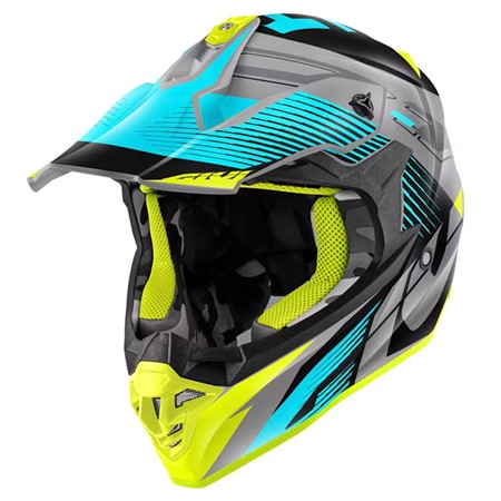 Givi Cross hjelm Blå Grønn/ Sort/ Titan /Gul