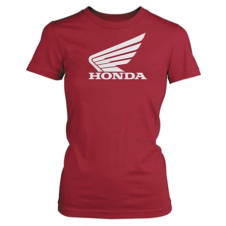 Honda Women's Big Wing Red/Pink Short-sleeve T-shirt, S, Red