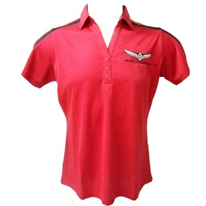 Ladies Gold Wing Polo - Red/Black
