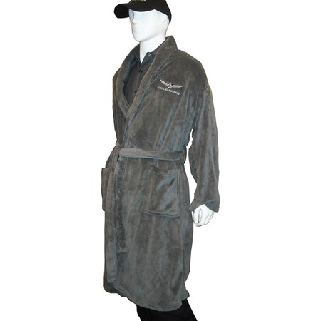 Gold Wing Fleece Robe - Charcoal