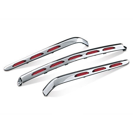 L.E.D. Trunk Molding Set with Chrome Lens (3 piece set)