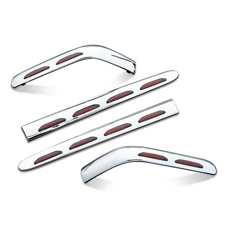 L.E.D. Saddlebag Molding Set with Red Lens (4 pcs)