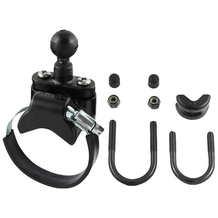 RAM Rail Base w/Zinc Coated U-Bolt, ATV/UTV Strap & 1" Ball