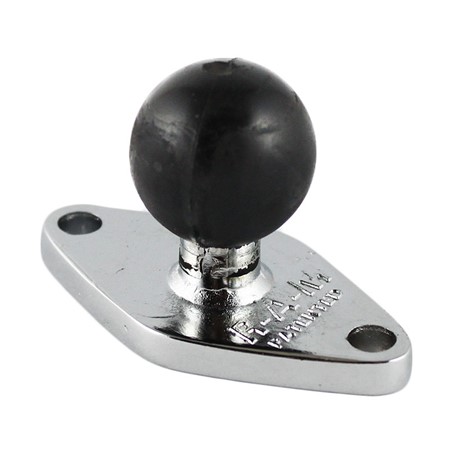 RAM Chrome Diamond Plate 2.43" x 1.31" with B Size 1" Ball