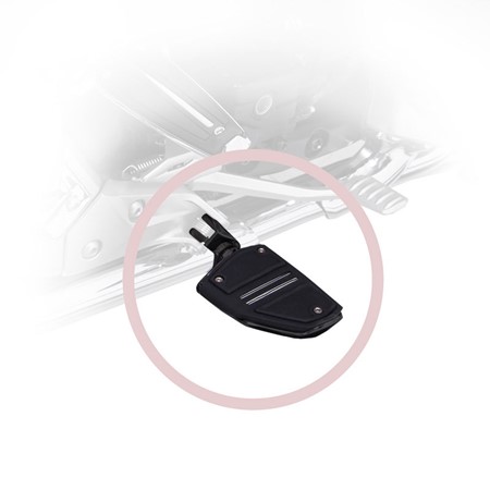 Goldstrike Twin Rail Footrest With Driver Adapter, Black