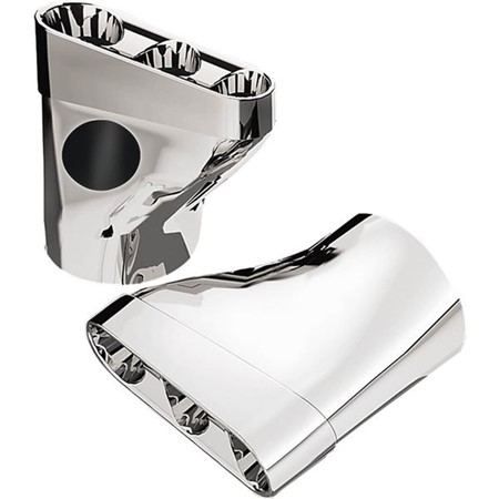 Triple Straight Exhaust Extensions, Chrome - Utgår